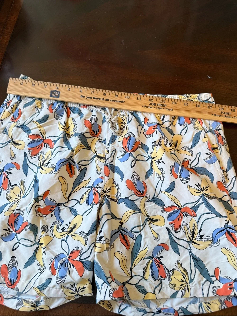 J Crew Mens Swim Trunks Size Large Floral Pockets 6 Inch Inseam
